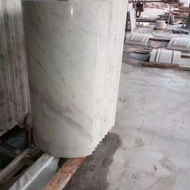 White Marble round column